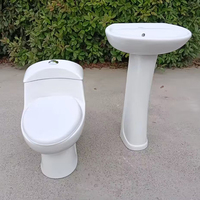 Vente chaude sud-américaine Inodoros Y Lavaderos Siphon Toilette monobloc et lavabo sur pied Sanitaire bon marché Suite