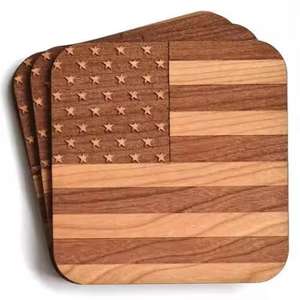 Posavasos de madera clásico y sostenible de alta calidad al por mayor para restaurantes y hoteles - Product Image 3