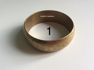 Hand <b>Engraved</b> Brass <b>Bracelet</b> Bangle Traditional Handmade Metal Cuff Jewelry for Women and <b>Men</b> - Product Image 3