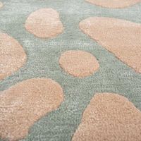 Moderner Eleganter Abstrakter Woll-/Seidenteppich, Handgefertigt, Waschbar, Weicher Handgetufteter Haustierfreundlicher Wandteppich für Schlafzimmer und Wohnzimmer