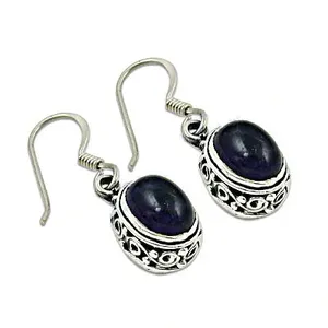 "925 Silver Fashion Blue Stone Drop Earrings for Women's <b>Gift</b>" - Product Image 2