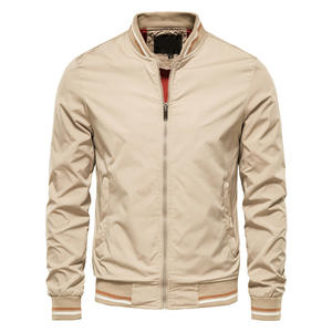 Vêtements de rue tendance, vêtements d'extérieur d'hiver, OEM ODM, logo personnalisé, veste bomber pour homme |   Imperméable de haute qualité 100% soie à fermeture éclair décontracté - Product Image 4