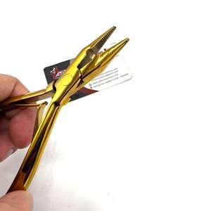 Pince à micro-perles en acier inoxydable, logo personnalisé, plaqué or, pince à extensions de cheveux, service OEM - Product Image 3