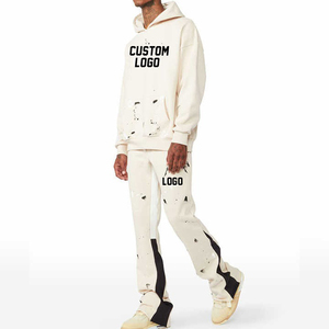 Conjunto de Sudadera con Capucha y Pantalones Deportivos de Alta Calidad para Hombre, Estilo Lavado Ácido, Ropa Urbana Personalizada, Estilo Desgastado, Corte Holgado - Product Image 6