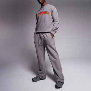 Survêtement en molleton 100% coton de haute qualité pour hommes, vêtements de rue confortables, style Hip Hop, avec impression personnalisée, logo bouffant en 3D, grande taille solide - Product Image 1