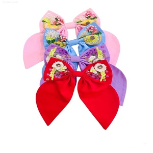 Cinta con cuentas de semillas hecha a mano, accesorio para el cabello, pinzas para el cabello de moda personalizadas para niñas, hechas de tela de algodón - Product Image 5