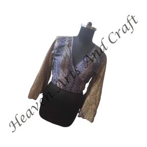 Party Wear Crop <b>Top</b> Summer Wear Recycled Silk Crop <b>Top</b> Most Trending Women Deep V <b>Tie</b> Up Shirt Casual Silk Wrap <b>Tie</b> <b>Top</b> Blouse - Product Image 6