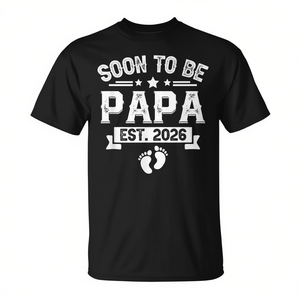 T-shirt promotionnel pour la fête des pères : « Future papa 2026, nouveau papa pour la première fois » - Product Image 2