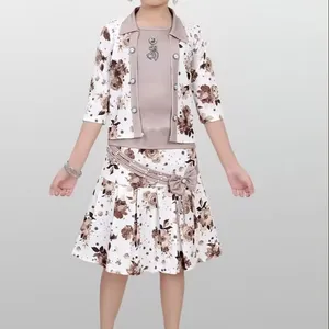 Лучшее качество, самый трендовый комплект с цветочным принтом, хлопковый комбинированный топ и юбка для девочек 3-10 лет, на складе, сделано в Индии