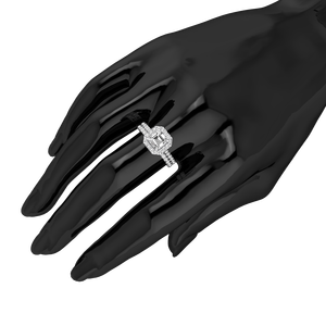 Anillo de Bodas de Lujo para Mujer, Oro Sólido de 9K, Oro Amarillo y Blanco, Corte Asscher, 1.69 Quilates, Color VS EF, Diamante Cultivado en Laboratorio, IGI - Product Image 3