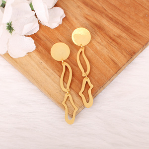 High Quality Brass Gold Plated Plain Stud Earrings Handmade Matt Finish Brass Gold Plated Stud Earring Wholesale manufacturer - Product Image 2