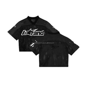 Ensemble deux pièces d'été surdimensionné et ample pour hommes, en coton épais 100%, comprenant un T-shirt à col zippé et un short, fabrication OEM/ODM sur mesure - Product Image 5