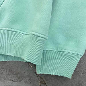 Sweat-shirt à capuche épais en coton pur personnalisé pour homme 2026 avec impression DTG, effet délavé et perforé - Product Image 3