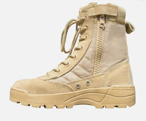 Botas de Piel de Ante Personalizadas para Hombre, Botas de Senderismo y Desierto Ligeras y Transpirables con Cremallera Lateral Impermeable, Color Coyote - Product Image 5