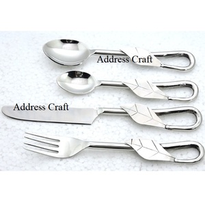 Cubiertos de oro únicos, juego de cubiertos de acero inoxidable 18/8 de alta calidad con mango de nudo, cubiertos para eventos de boda, vajilla, uso de vajilla - Product Image 5