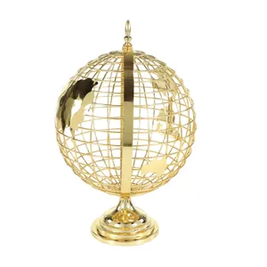 Globo Terráqueo Decorativo de Metal Dorado, Adorno de Mesa con Mapa del Mundo para Decoración del Hogar, Oficina o Sala de Estudio - Product Image 4