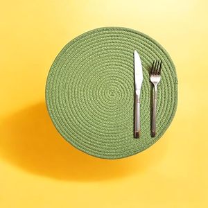 Napperon rond en coton fait main résistant à la chaleur décor de comptoir de cuisine et centre de Table à manger/Table d'appoint décor à la maison - Product Image 1