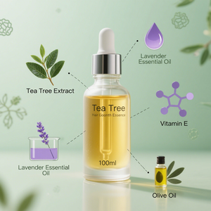 100% Pure Tea Tree Essential Hair Oil Estimulación del cuero cabelludo y <span class=keywords><strong>bloqueador</strong></span> DHT para adelgazar el crecimiento del cabello - Product Image 4