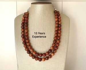 Precio al por mayor Placa de madera marrón Cuentas Pendientes Brazalete Collar de madera africano - Product Image 3