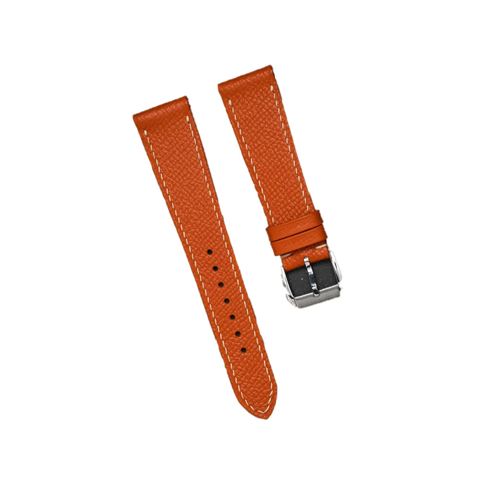 High Quality Epsom Calf Leather Watch Strap Brown Padded Heavy Leather Watch Band For Export In Bulk