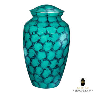 โกศเผาศพทำมือสไตล์ยุโรป/อเมริกัน สีฟ้าพิมพ์ลาย ขนาด 10 นิ้ว เป็นมิตรกับสิ่งแวดล้อม ทนทาน - Product Image 2