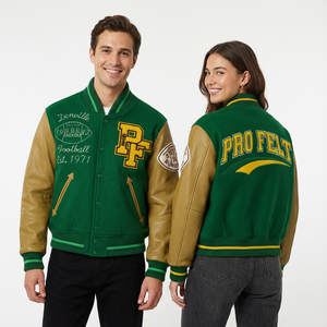 Chaquetas Varsity Clásicas de Cuero al por Mayor, Cuerpo de Lana, Cierre de Botones, Chaqueta Universitaria de Béisbol Personalizada de Alta Calidad para Hombre - Product Image 4