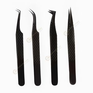 แหนบขนตาสแตนเลสคุณภาพสูงมีด้ามจับเพชรปริมาณและแยกสีดำโลโก้ตามสั่ง - Product Image 6