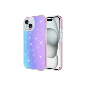 Coque en silicone MSRA Velle Glossy Color Gradient, protection arrière premium pour iPhone 15 A53 XR, protection pour téléphone portable - Product Image 1
