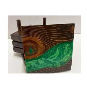 Posavasos de Madera y Resina de Alta Calidad con Forma Cuadrada, Estilo Clásico para Uso en el Hogar y Hoteles, Precio al por Mayor, Hecho a Mano en India - Product Image 2