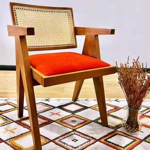 Silla de comedor moderna de mediados de siglo, silla de comedor de mimbre de madera, elegante, duradero, cómodo, perfecto para la sala de estar de oficina - Product Image 1