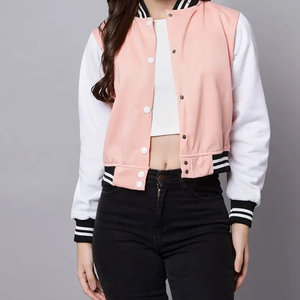 Custom Cropped Letterman <b>Jacket</b> New Arrival Winter Fall Clothing Cotton Filled Varsity Style Wholesale Varsity <b>Jacket</b> Breathable - Product Image 4