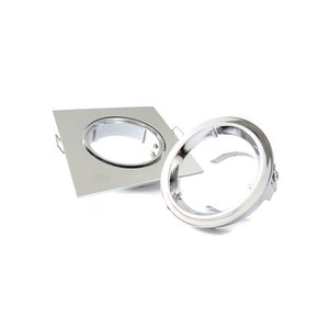 Portatesta a LED regolabile quadrato GU10 MR16 con anello cromato/portalampada - Product Image 3