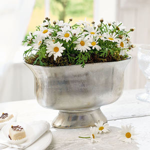 Conception coûteuse Offre Spéciale aluminium métal Vase couleur argent jardin décoratif sol Vase prix de gros impression personnalisée jardinières - Product Image 2