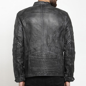Veste d'hiver en cuir de couleur unie Offre Spéciale de service OEM avec col montant veste en cuir de marque privée - Product Image 3