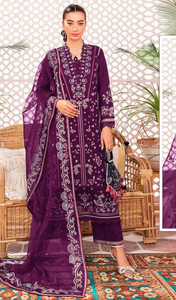 Nuovo abito da <span class=keywords><strong>donna</strong></span> con ricamo in Georgette in Pakistani con fondo in <span class=keywords><strong>viscosa</strong></span> interno e ricamo a rete Duppata - Product Image 2