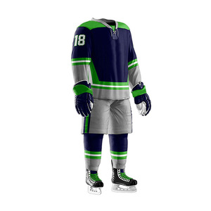 ชุดยูนิฟอร์มฮอกกี้น้ำแข็งสั่งทำคุณภาพสูงแบบใหม่ ดีไซน์แฟชั่นล่าสุด สวมใส่ง่าย ปรับแต่งได้เต็มที่ ผลิตจากโพลีเอสเตอร์ 100% ประเทศปากีสถาน - Product Image 2