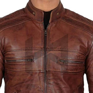 เสื้อแจ็กเก็ตหนังผู้ชายอบอุ่นแบบลำลองสำหรับฤดูหนาวระบายอากาศได้ดี - Product Image 5