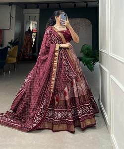 Conjunto de Lehenga Choli de Rayón Georgette para Festivales, con Bordado Floral de Moda y Detalles de Volantes, Sherwani para Bodas - Product Image 6