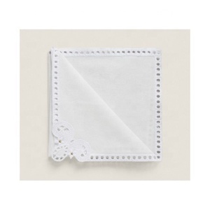 Servilleta Tejida de Algodón Orgánico Ligera, de Alta Calidad, Sostenible, de Color Turquesa Cuadrado, Bordada e Impresa Digitalmente - Product Image 5