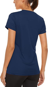 Vente en gros T-shirts en coton à manches courtes personnalisés T-shirt pour femmes à col rond de couleur unie T-shirt uni vierge avec LOGO respirant - Product Image 2