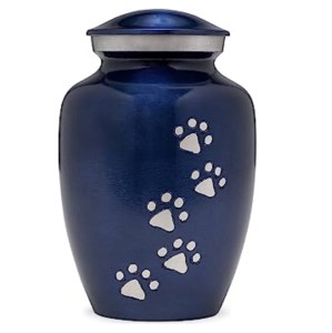 Urnas de Cremación para Mascotas de Latón con Acabado de Peltre y Diseño de Huella Dorada, Urnas de Metal de Alta Calidad para Cenizas Humanas - Product Image 6