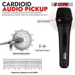 5Core XLR <b>Microphone</b> Dynamic Mic Karaoke <b>Singing</b> Studio Mics Handheld Microfono - Product Image 2