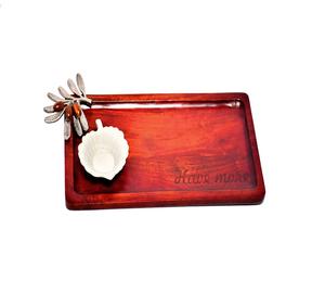 ถาดเสิร์ฟไม้ด้ามโลหะงานแฮนด์เมดคุณภาพสูงถาดเสิร์ฟไม้ดีไซน์สร้างสรรค์ - Product Image 1
