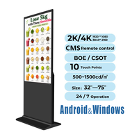 Kiosco de Señalización Digital Interactiva, Pantalla Digital de 43 Pulgadas, Pantalla de Publicidad Digital para Interiores