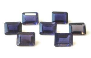 Pierre précieuse en vrac à facettes taillées en octogone d'iolite naturelle en gros 3x5mm-7x9mm bleu pour la fabrication de bijoux - Product Image 2