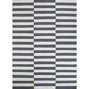 พรมขนสัตว์ทอแบบแบนสีเทา-ดำลายทางแบบนามธรรม รุ่น Alhambra ขนาด 9x12 ฟุต สำหรับตกแต่งบ้าน ห้องโถง สำหรับวัยรุ่น-รุ่น Dwrm-176 - Product Image 1