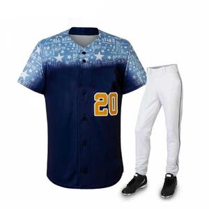 Professional Printed Baseball Jersey Short Set High Quality 100% Polyester Quick-Dry Uniform Breathable Anti-Bacterial Moisture - Product Image 1