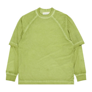 Custom Streetwearผู้ชายสีเขียววินเทจสองชั้นเสื้อTผ้าฝ้าย100%ลูกเรือคอRaglanแขนยาวTเสื้อสําหรับชายUnisex Tees - Product Image 2