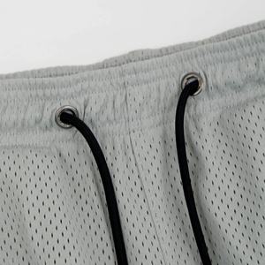 2025 tendencia de alta calidad para hombre, ropa de calle informal, pantalones cortos transpirables para correr, cintura elástica, tablero con logotipo personalizado, tejido Vintage sólido - Product Image 2