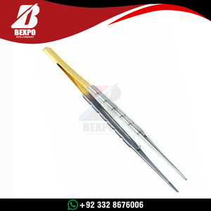 Pinzas de microcirugía Castroviejo doradas, instrumentos quirúrgicos dentales para cirugía menor y procedimientos oftalmológicos, de acero metálico, eléctricas. - Product Image 4